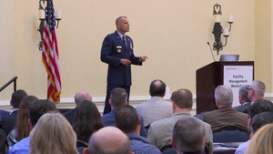 AFIMSC Commander delivers the keynote speech at the 2019 SAME-IFMA Workshop