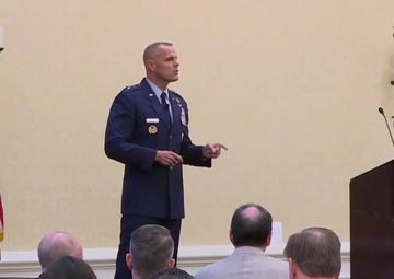 AFIMSC Commander delivers the keynote speech at the 2019 SAME-IFMA Workshop