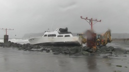 Derelict vessel washes up near runway approach