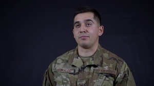 F-35 Demo Team AFE Airman inspects flight gear