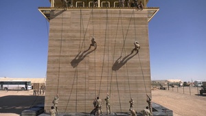 Air Assault Phase Three Rappel Training with lower thirds