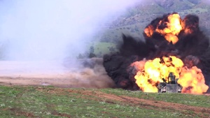 (B-Roll) AAV Marines Clear the Way During MICLIC Training at Camp Pendleton