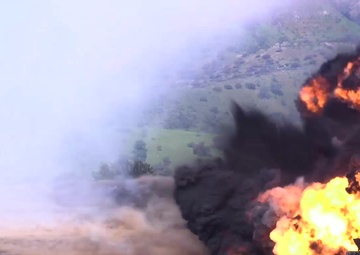 (B-Roll) AAV Marines Clear the Way During MICLIC Training at Camp Pendleton