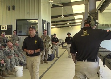 USAMU instructs All Army competitors on Bullseye pistol stance