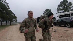 Texas Best Warrior Competition service members participate in 12 mile ruck march