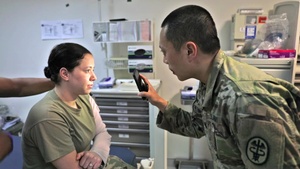 U.S. Army medics conduct air medical evacuation training