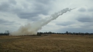 Arkansas National Guardsmen Launch Rockets from the Multiple Launch Rocket System (MLRS)