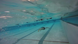 Coast Guard rescue swimmer candidates conduct pool workout at Air Station Kodiak, Alaska