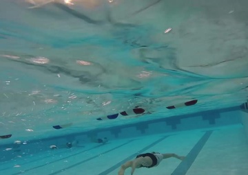 Coast Guard rescue swimmer candidates conduct pool workout at Air Station Kodiak, Alaska