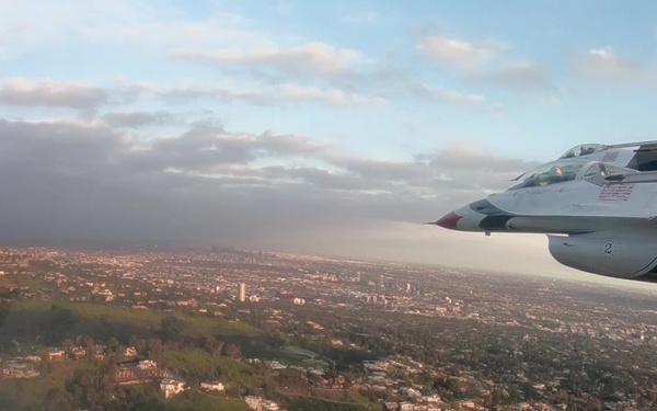 Thunderbirds flyover Captain Marvel premiere b-roll