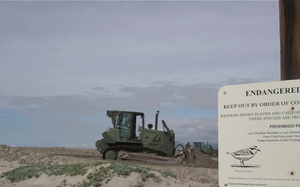 B-Roll: 7th Engineer Support Battalion help improve the protected California Least Tern Habitat at Del Mar Beach