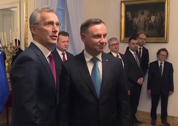 Arrival and bilateral meeting of the NATO Secretary General and the President of the Republic of Poland