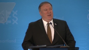 Secretary of State Michael R. Pompeo delivers remarks at the “Road to GES Heartland" reception, in Kansas City, Kansas