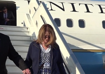 U.S. Secretary of State Michael Pompeo disembarks his airplane after landing in Ben Gurion airport in Israel, on March 20, 2019.