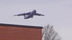 Westover C-5M Flyover with Gear Retraction
