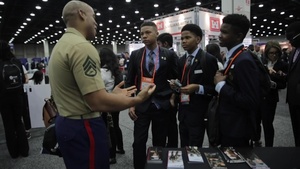 B-roll of Marines at the National Society of Black Engineers conference