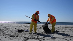 Goethals oil spill shore cleanup B-Roll