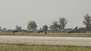 F-16C Fighting Falcons take off during INIOHOS 19