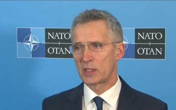 Doorstep of NATO Secretary General at NATO Foreign Ministers Meeting, B-Roll