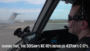 Kc-10 Refuels Charleston C-17s
