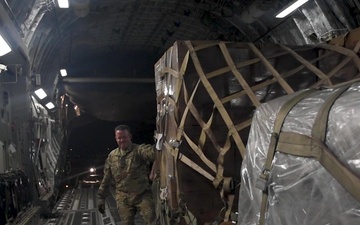 C-17 Loaded With Humanitarian Relief Supplies in Djibouti