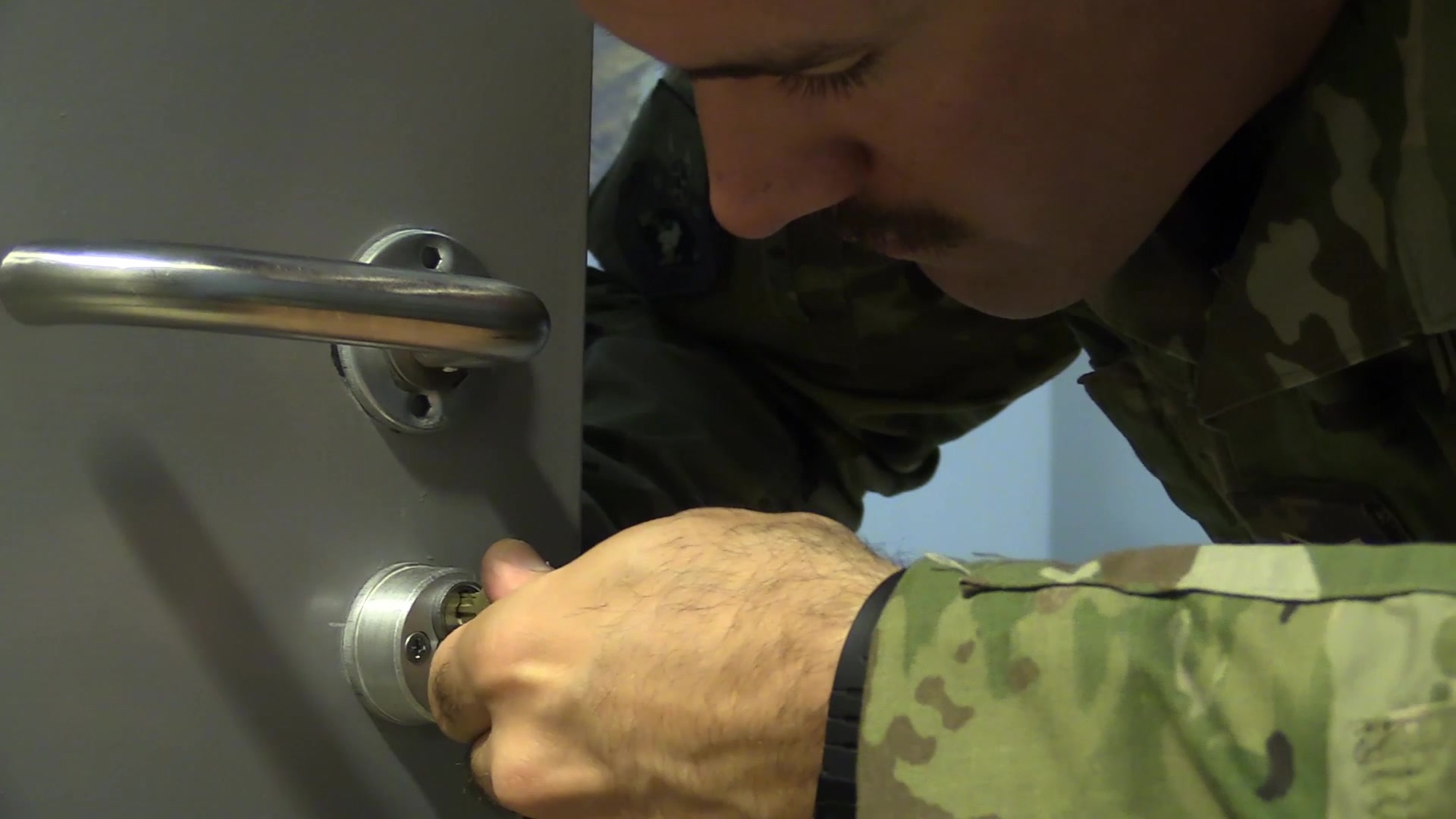 Airmen with the 379th Expeditionary Civil Engineering Squadron, Structures Shop, specialize in a variety of jobs including locksmithing. These airmen maintain and install locks across Al Udeid Air Base, essentially; Securing the Mission.
