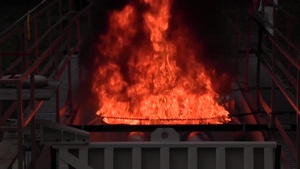 Wave Tank Oil Burn on Water Experiment