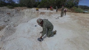 NMCB 133 and 554th RED HORSE conducted a quarry demolition