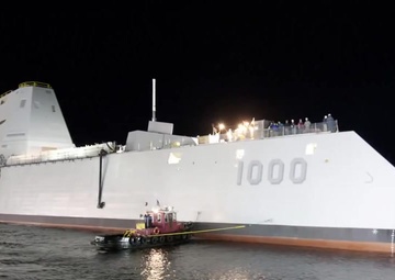Navy Launches First Zumwalt Class Destroyer