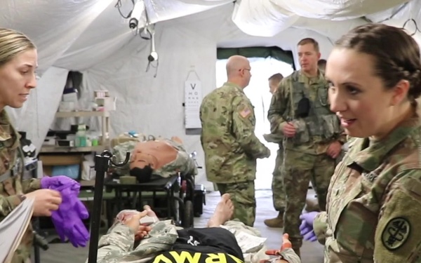 BACH, 586th Field Hospital Soldiers Hone Essential Tasks in Medical Field Training Exercise (No Titles)