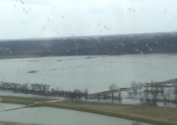 Aerial view of Levee L575 Apr. 15, 2019 east of Nebraska City Airport