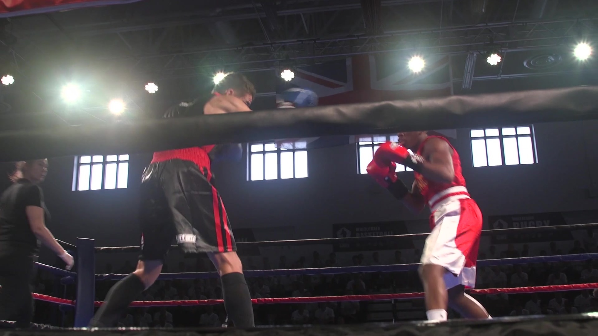The British Royal Marines travel to Marine Corps Base Quantico for the Royal Sports Tour of  2019. The British Royal Marines and the Quantico Marine Corps Boxing Team get together at Barber gym on April 26, 2019 for 10 fights, the final score was an even match of five to five. (Marine Corps Video by Cpl Haley Buker)