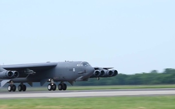 Barksdale B-52s take off for Bomber Task Force