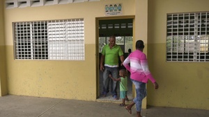 FA-HUM 19 Dominican Republic simulated flood evacuaction and rescue in Bajo Yuna area.