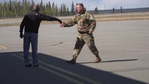 Brigadier General Daniel J. Heires visits Allen Army Airfield
