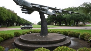 Jib Shot of Barksdale Air Force Base Entrance