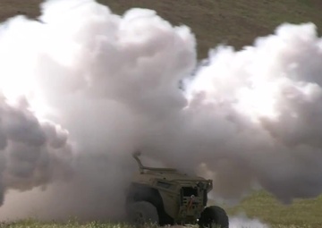 Squad Multipurpose Equipment Transport (SMET) surrogate with Screening Obscurant Modules (SOMs) - B-Roll