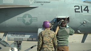 U.S. Airmen and Marines Work Together to Fuel F-18E's and a C-130J