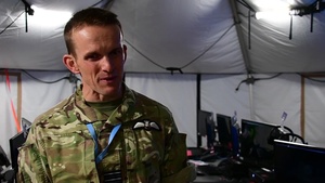 Royal Air Force Wing Commander Philip Holdcroft interview during Blue Flag 19-1