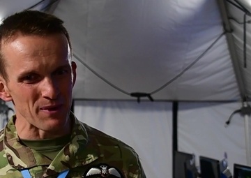 Royal Air Force Wing Commander Philip Holdcroft interview during Blue Flag 19-1