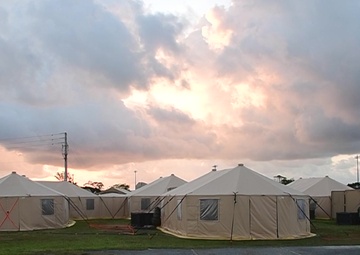 Tent city exterior B-roll during exercise Blue Flag 19-1