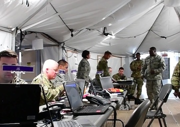 Admin, staff tent B-roll during exercise Blue Flag 19-1
