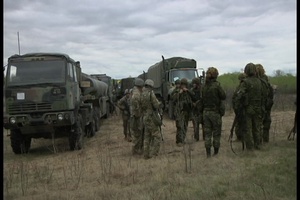 Canadian and US Soldiers Head Out On a Commodity Refuel Mission