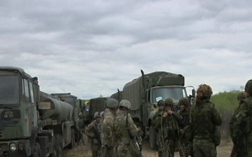 Canadian and US Soldiers Head Out On a Commodity Refuel Mission