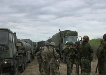 Canadian and US Soldiers Head Out On a Commodity Refuel Mission