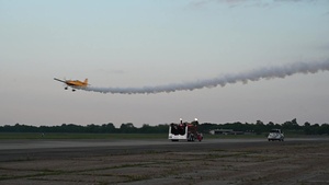 Aftershock, a jet-engine firetruck, performs during the Twilight Show at Barksdale Air Force Base's Defenders of Liberty Air & Space Show