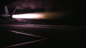 Nighttime Flight Operations Aboard USS Abraham Lincoln in the Red Sea