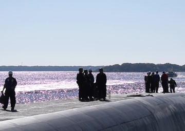 B-Roll USS Rhode Island Returns to Naval Submarine Base Kings Bay