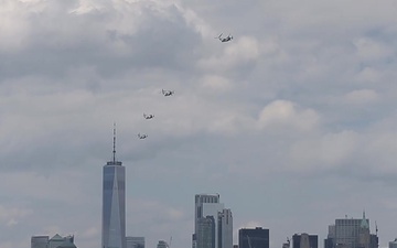 MV-22 Osprey's Fly Over New York B-Roll