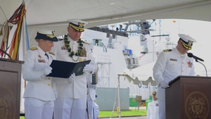 B ROLL: U.S. Coast Guard Cutter Kimball (WMSL 756) Change of Command